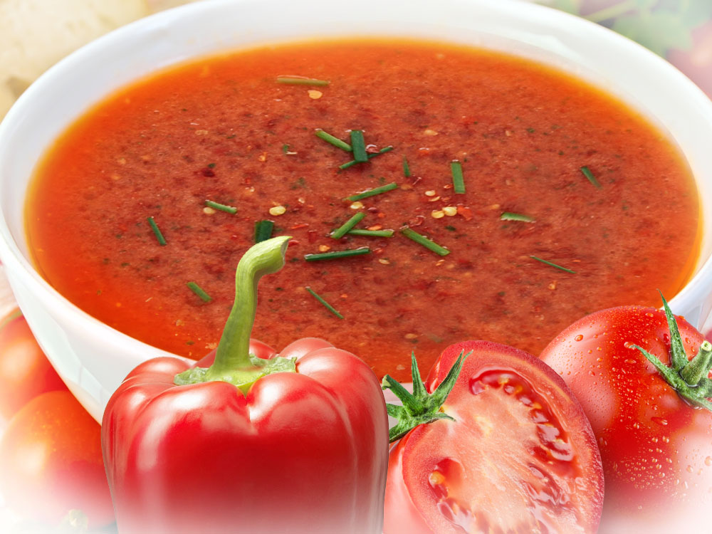 Začinjena paprika paradajz supa